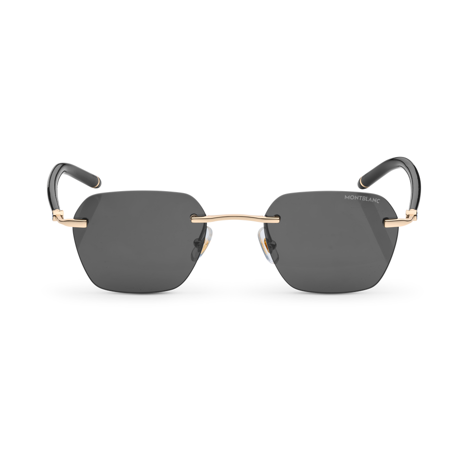 Squared Sunglasses with Gold Coloured Metal Frame - 1