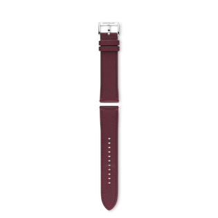 Burgundy calf strap with grey pin buckle