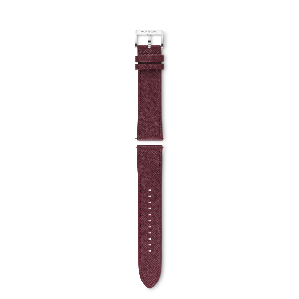 Burgundy calf strap with grey pin buckle - 1