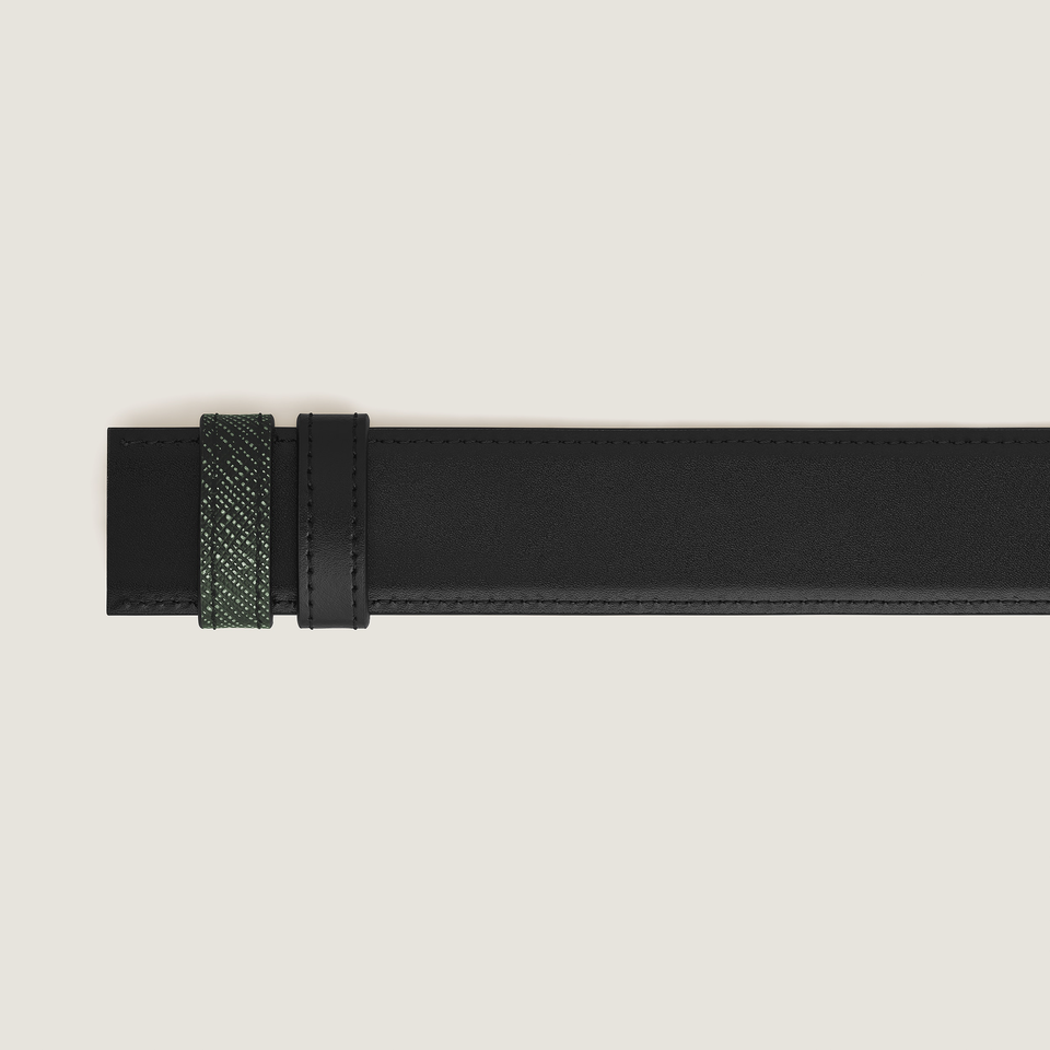 Tweed khaki Sartorial/black Meisterst&uuml;ck 35mm reversible leather strap - 2
