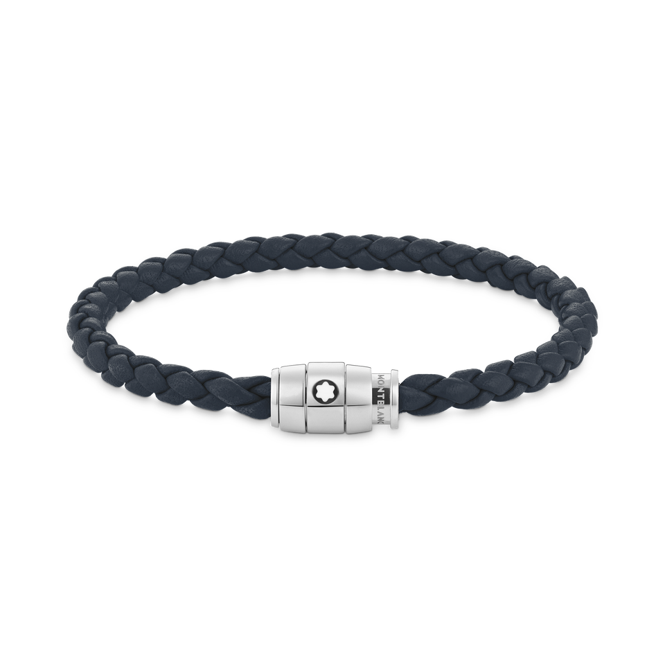 Large Soft Leather Avio Blue Bracelet - 1