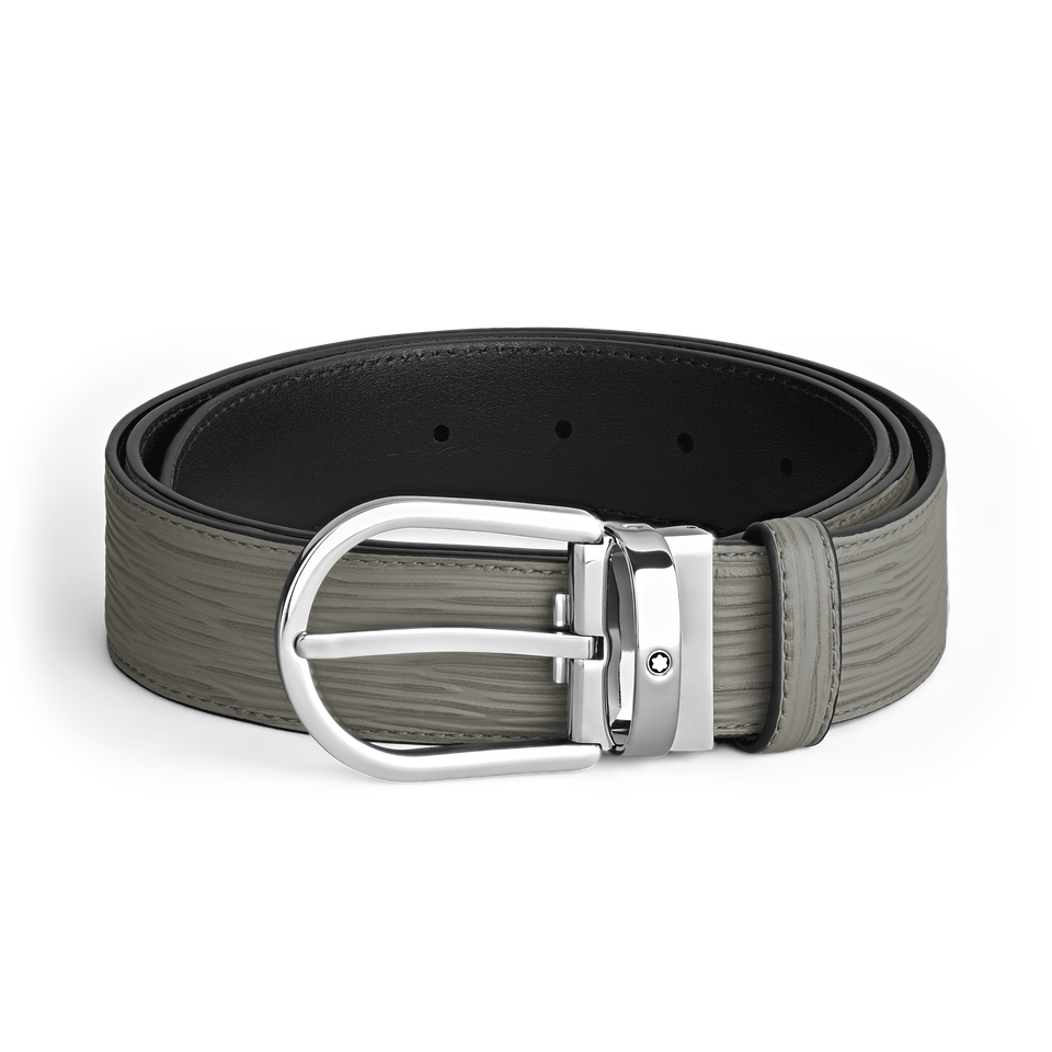 Horseshoe Buckle Medium Grey 35&nbsp;mm Leather Belt - 1