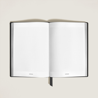 Medium Notebook, Saffiano Leather, Black &ndash; Squared Pages