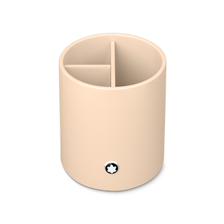 Round Pen Holder in Ivory Colored Lacquer Wood 