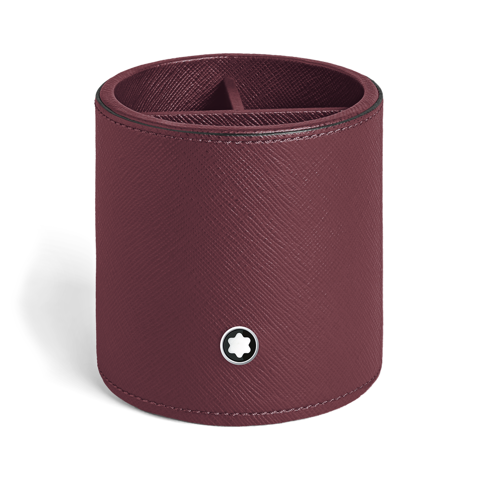 Pen Holder, Saffiano Leather, Cassis - 1