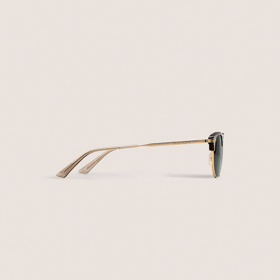Rectangular Sunglasses with Gold Coloured Metal Frame - 2