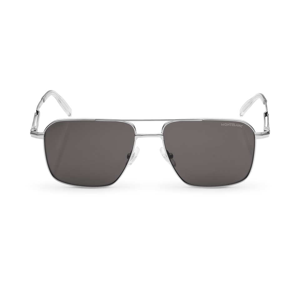 Rectangular Sunglasses with Silver Coloured Metal Frame - 1