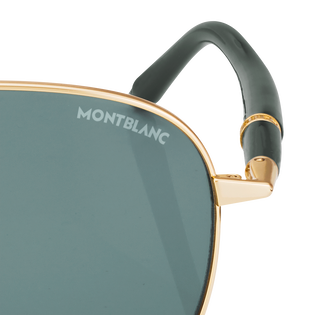 Squared Sunglasses with Gold Coloured Metal Frame