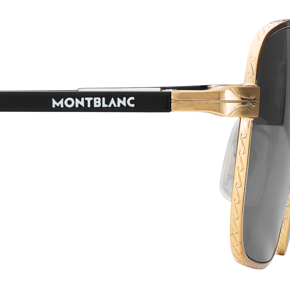 Rectangular sunglasses with Gold Coloured Metal Frame - 4