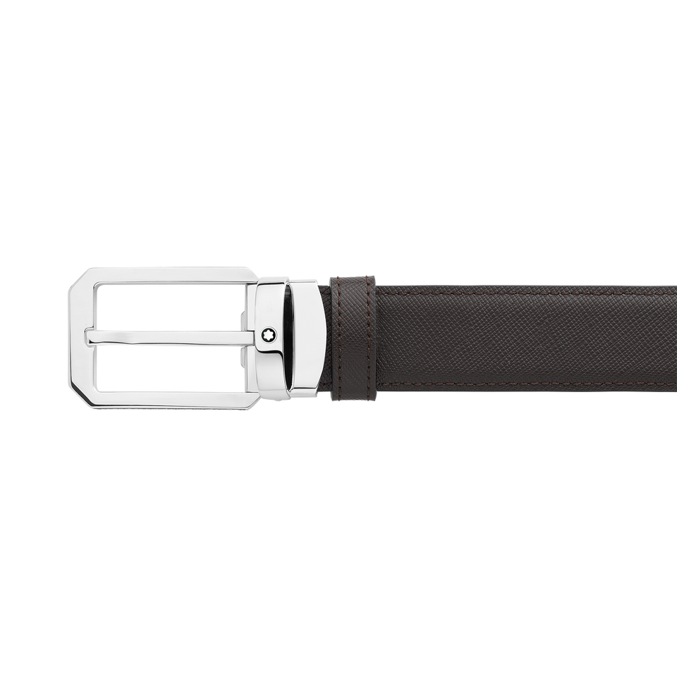 Black/brown 30 mm reversible leather belt - 3