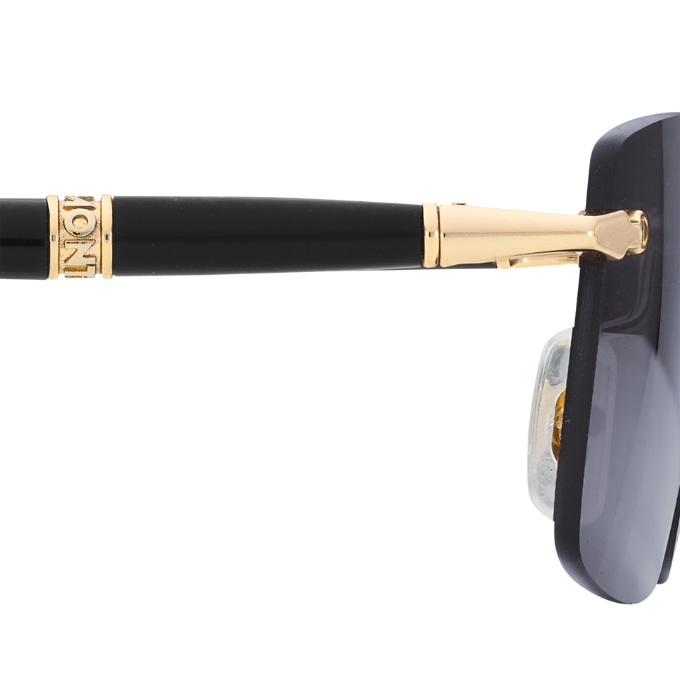 Rectangular Sunglasses with Gold-Colored Metal Frame - 4