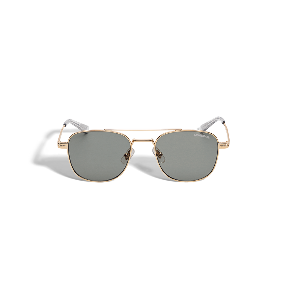 Squared Sunglasses with Gold Coloured Metal Frame  - 1