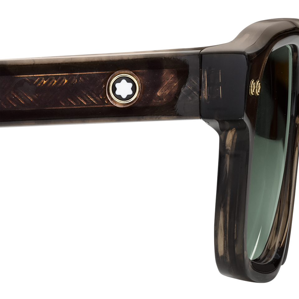 Rectangular Sunglasses with Havana Coloured Acetate Frame - 1