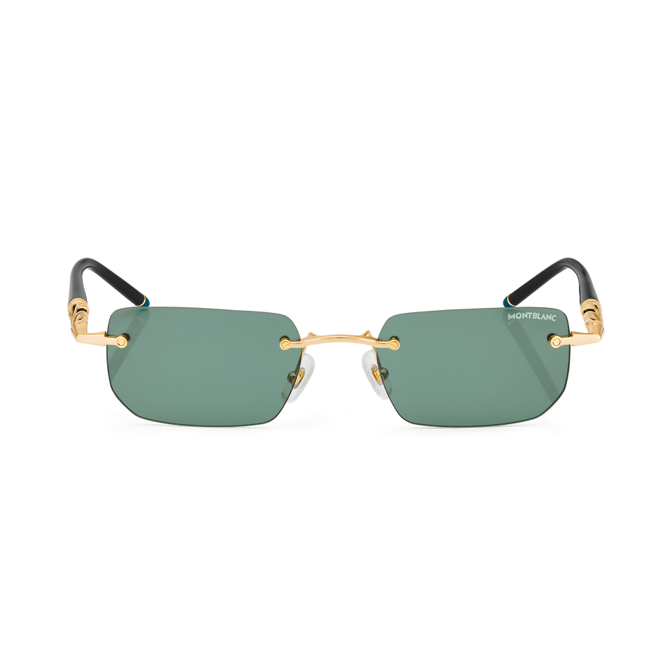 Rectangular Sunglasses with Gold Coloured Metal Frame - 1
