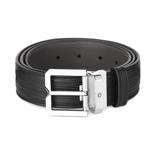 Black 35 mm leather belt