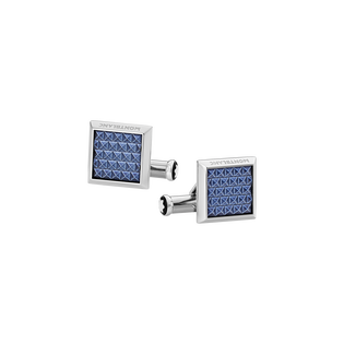 Meisterst&uuml;ck Rectangular Cufflinks with Geometric Lacquer Inlay