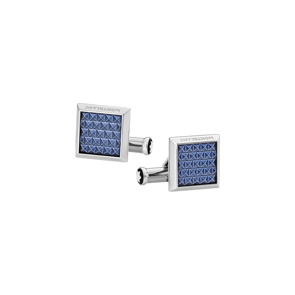 Meisterst&uuml;ck Rectangular Cufflinks with Geometric Lacquer Inlay - 1
