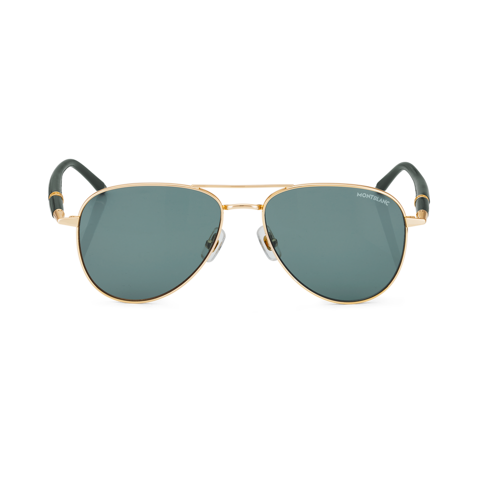 Squared Sunglasses with Gold Coloured Metal Frame - 1