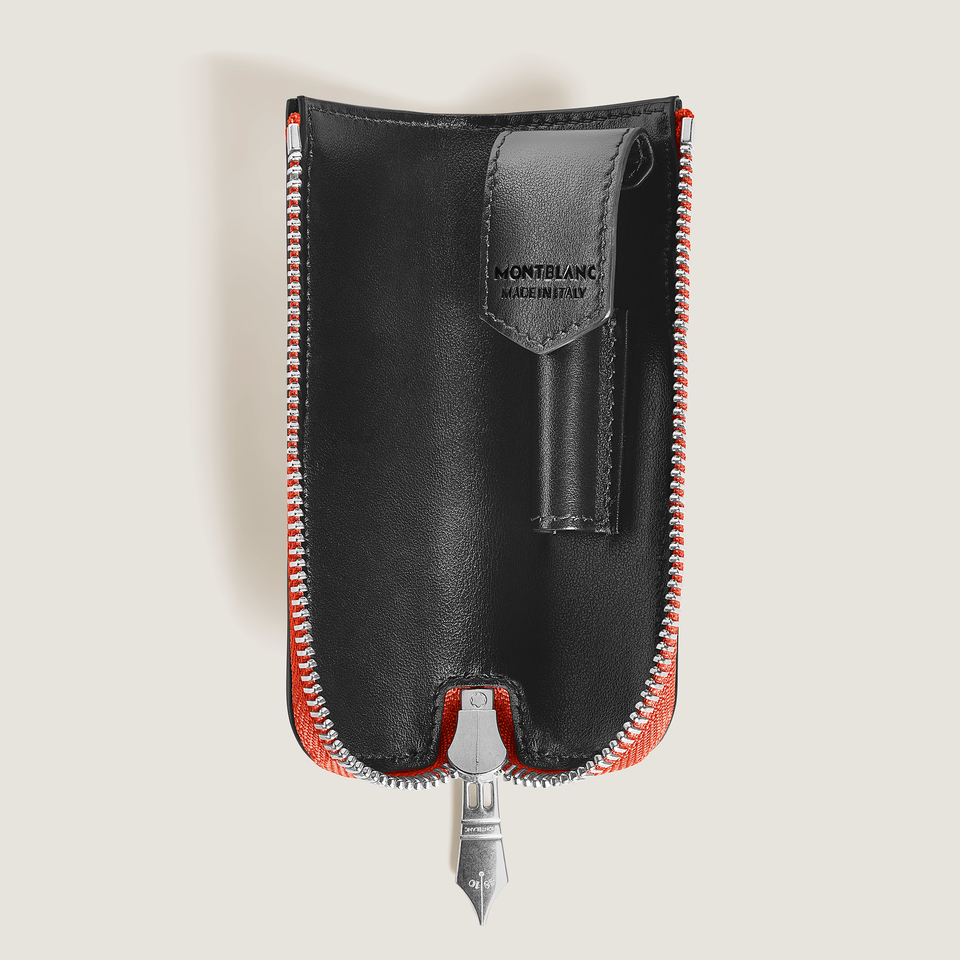 1-Pen Pouch Heritage Rouge Et Noir Baby in Sartorial Leather - 5