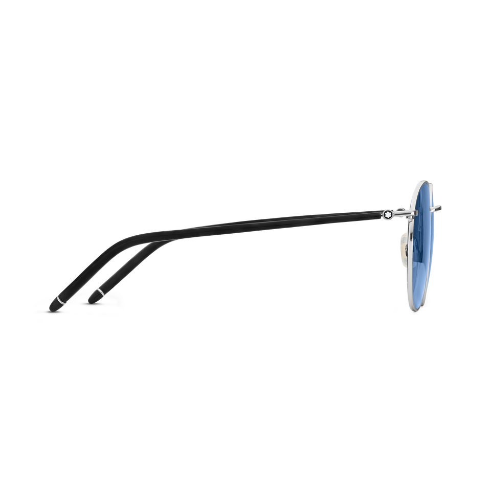 Round Sunglasses with Ruthenium-Colored Metal Frame - 2