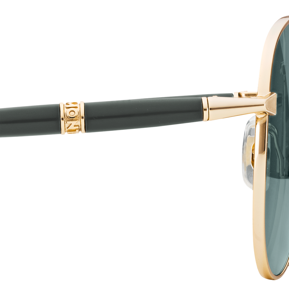 Squared Sunglasses with Gold Coloured Metal Frame - 4
