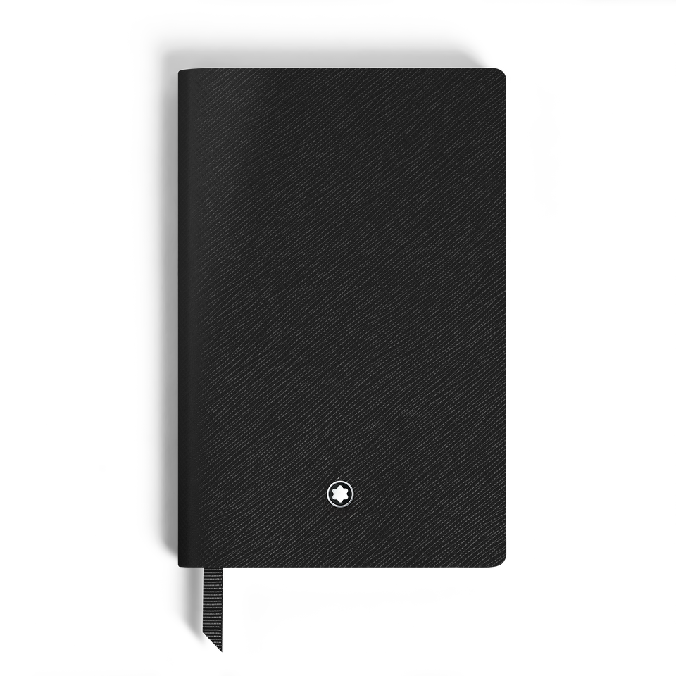 Carnet petit format, cuir Saffiano, noir - Pages vierges - 2