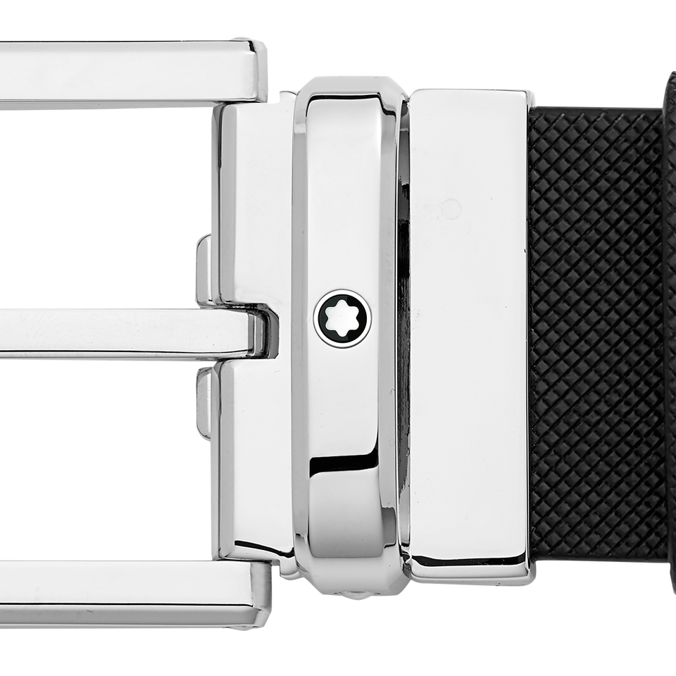 Black 35 mm leather belt - 3