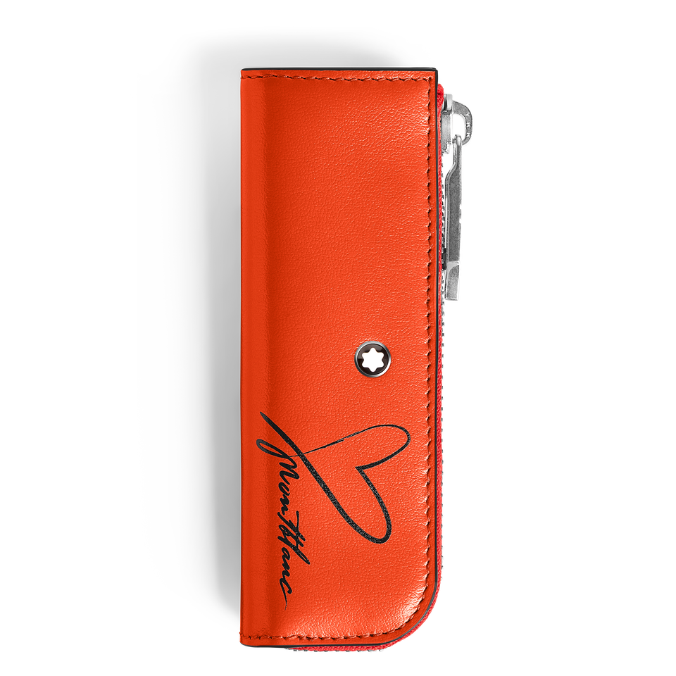 1-Pen Pouch Heritage Rouge Et Noir Baby in Sartorial Leather - 1