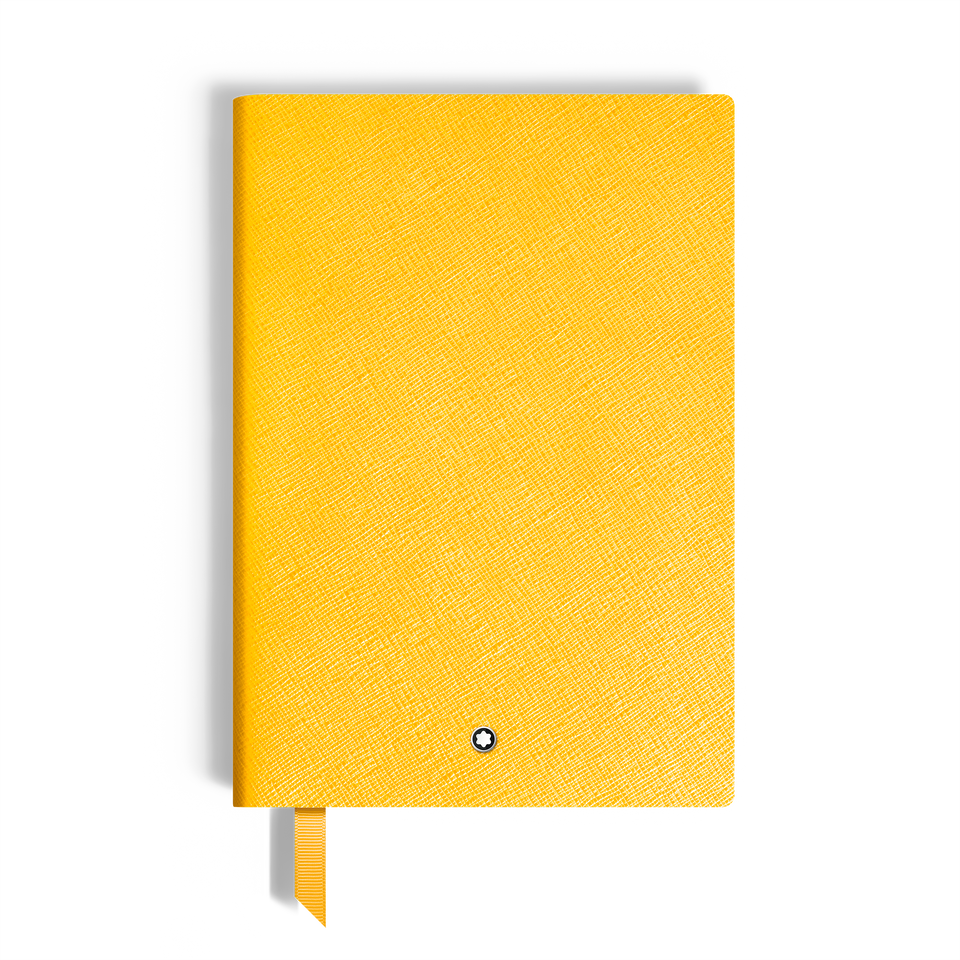Carnet format moyen, cuir Saffiano, jaune Modena - Pages lign&eacute;es - 2