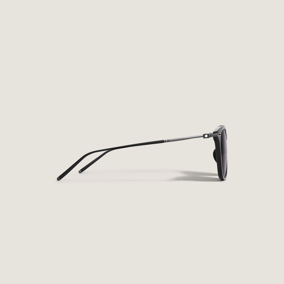 Rectangular Acetate Black Frame Sunglasses - 2