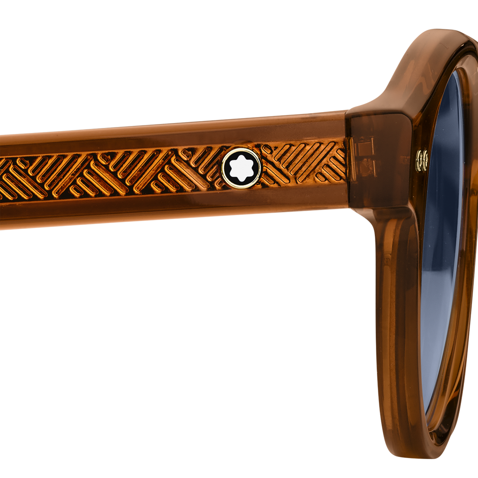 Round Sunglasses with Brown Coloured Acetate Frame - 1