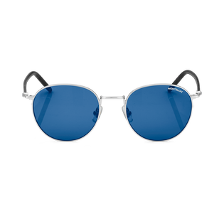 Round Sunglasses with Ruthenium-Colored Metal Frame