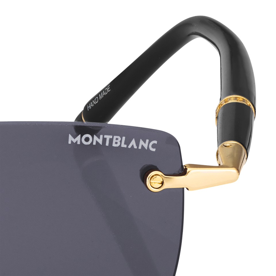 Rectangular Sunglasses with Gold-Colored Metal Frame - 3
