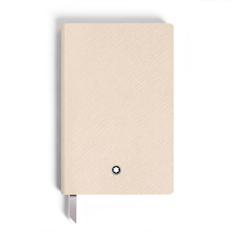 Blocco note piccolo, pelle Saffiano, beige nuvolato, pagine a righe - 2