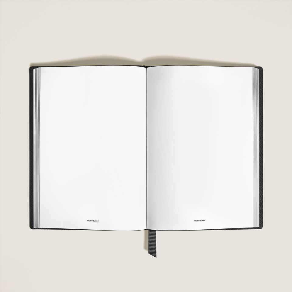 Carnet format moyen, cuir Saffiano, noir - Pages vierges - 1