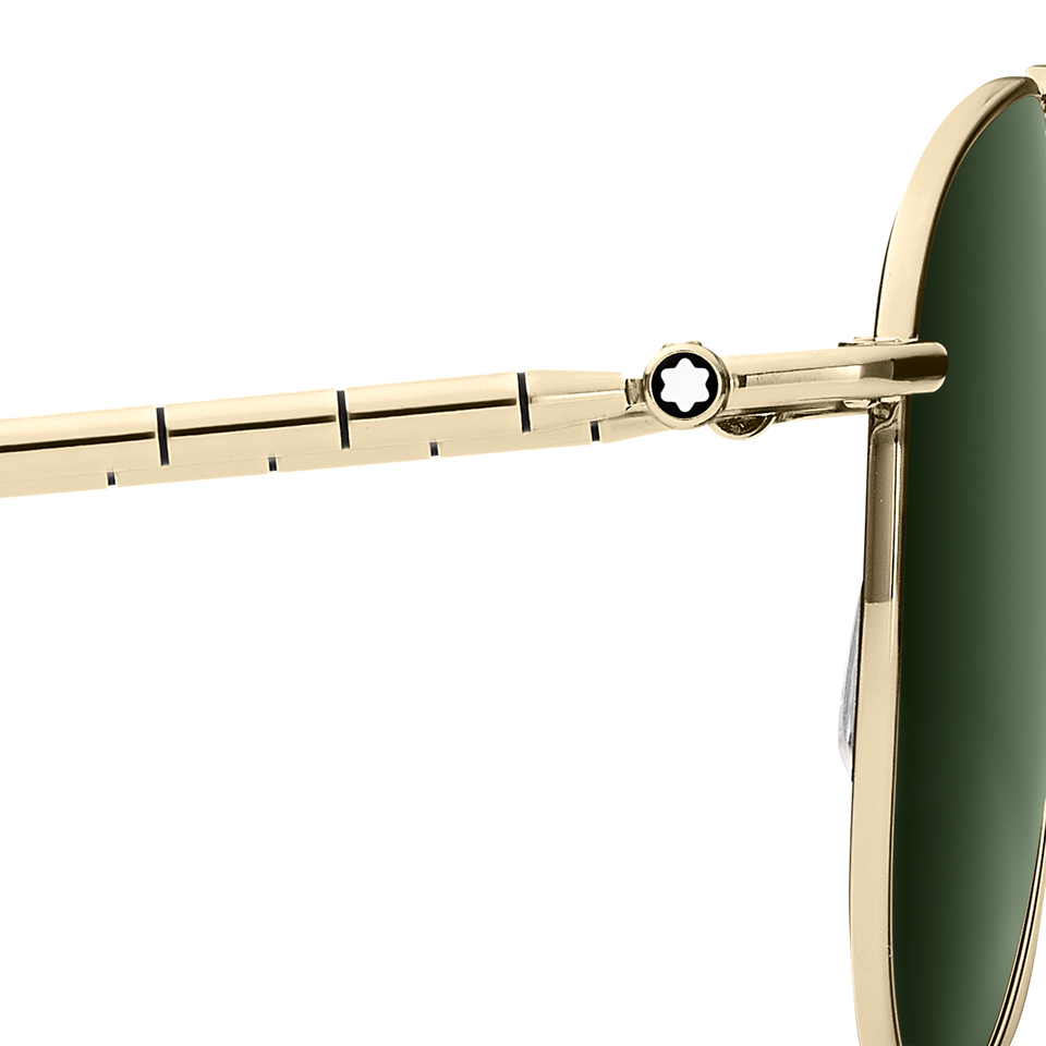 Squared Sunglasses with Gold Coloured Metal Frame - 1