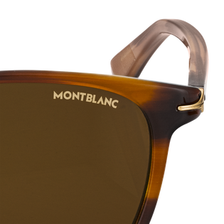 Squared Sunglasses with Brown-Colored Acetate Frame