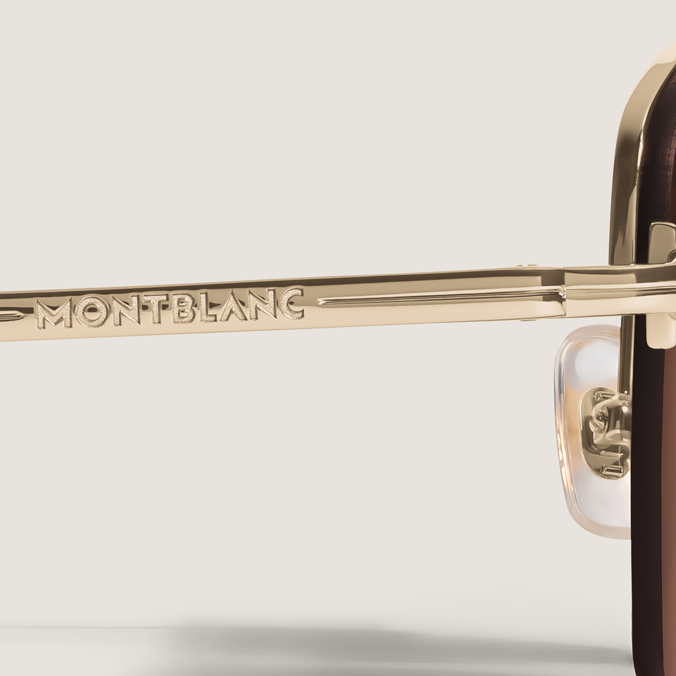 Oval Sunglasses with Gold Coloured Metal Frame - 3