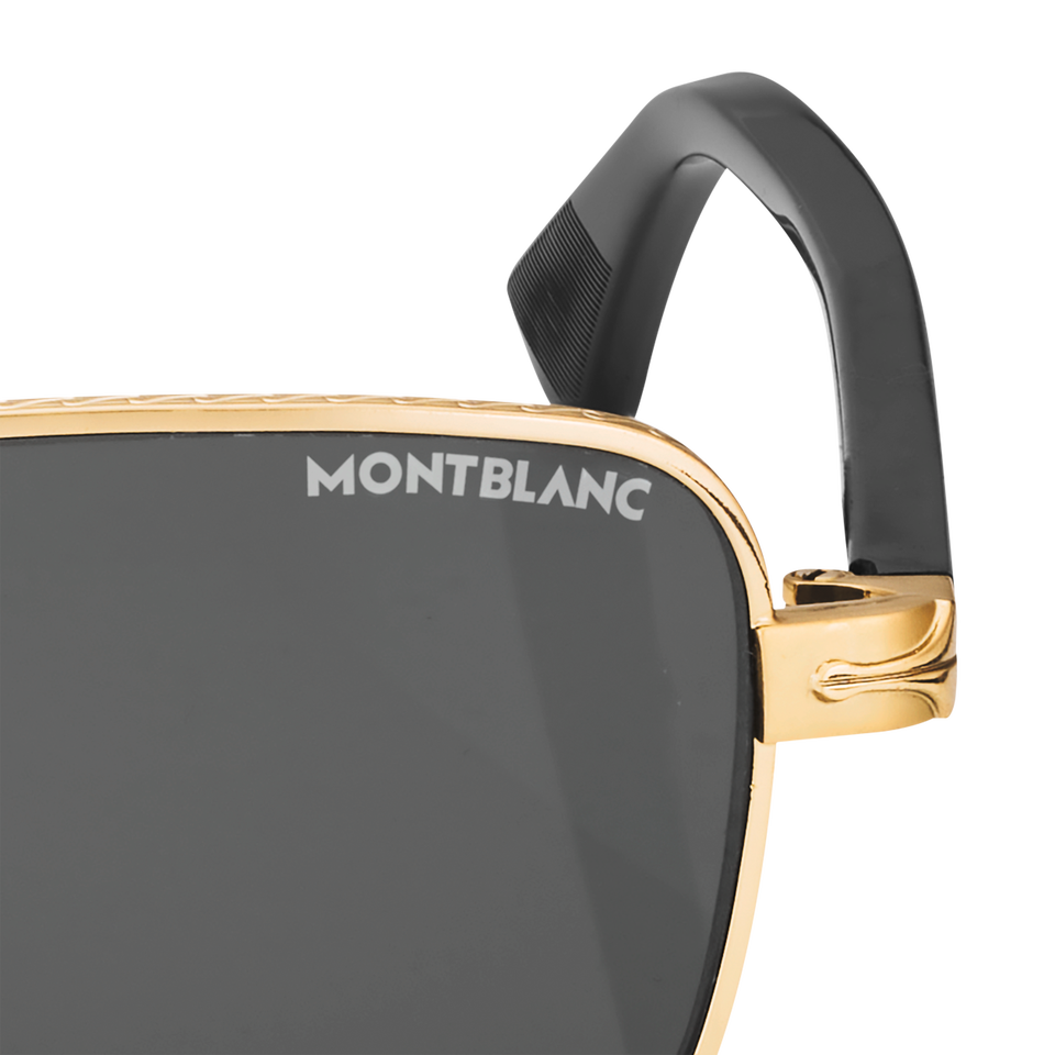 Rectangular sunglasses with Gold Coloured Metal Frame - 3