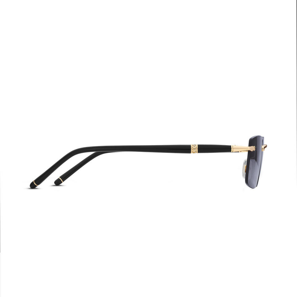 Rectangular Sunglasses with Gold-Colored Metal Frame - 2