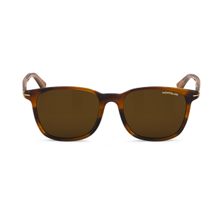 Squared Sunglasses with Brown-Colored Acetate Frame