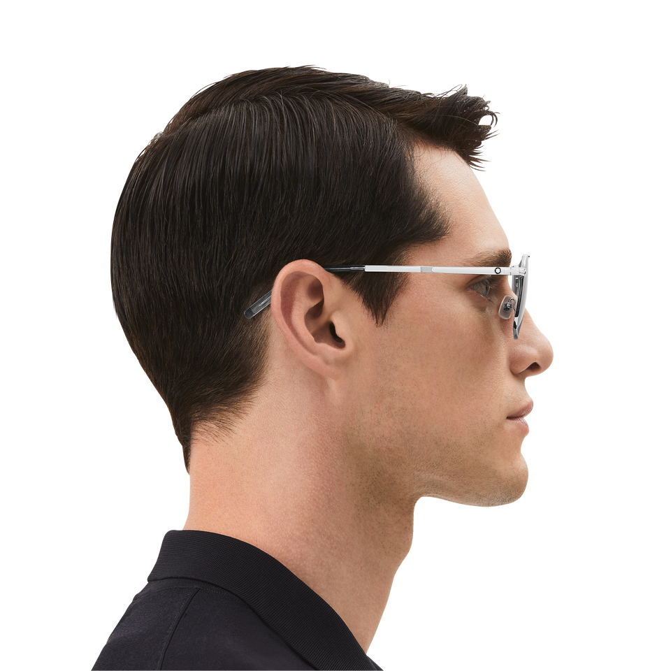 Rectangular Sunglasses with Silver Coloured Metal Frame - 6