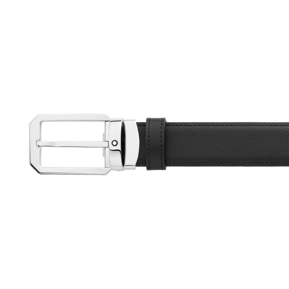 Black/brown 30 mm reversible leather belt - 2