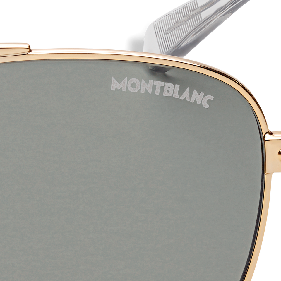 Squared Sunglasses with Gold Coloured Metal Frame  - 2