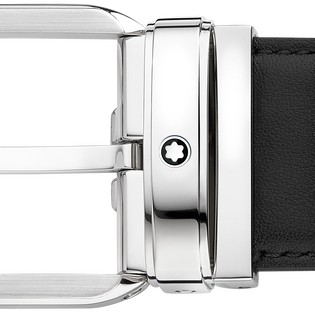 Black 35 mm leather belt