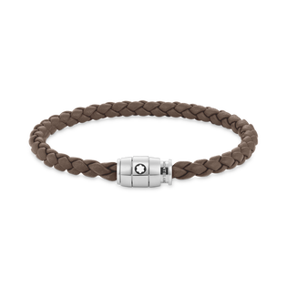 Bracelet Steel 3 rings Meisterst&uuml;ck collection in mastic leather