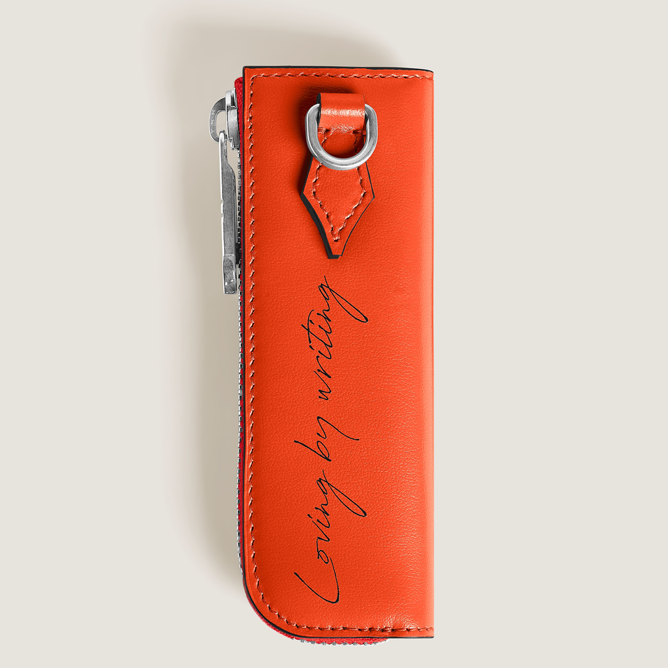1-Pen Pouch Heritage Rouge Et Noir Baby in Sartorial Leather - 2