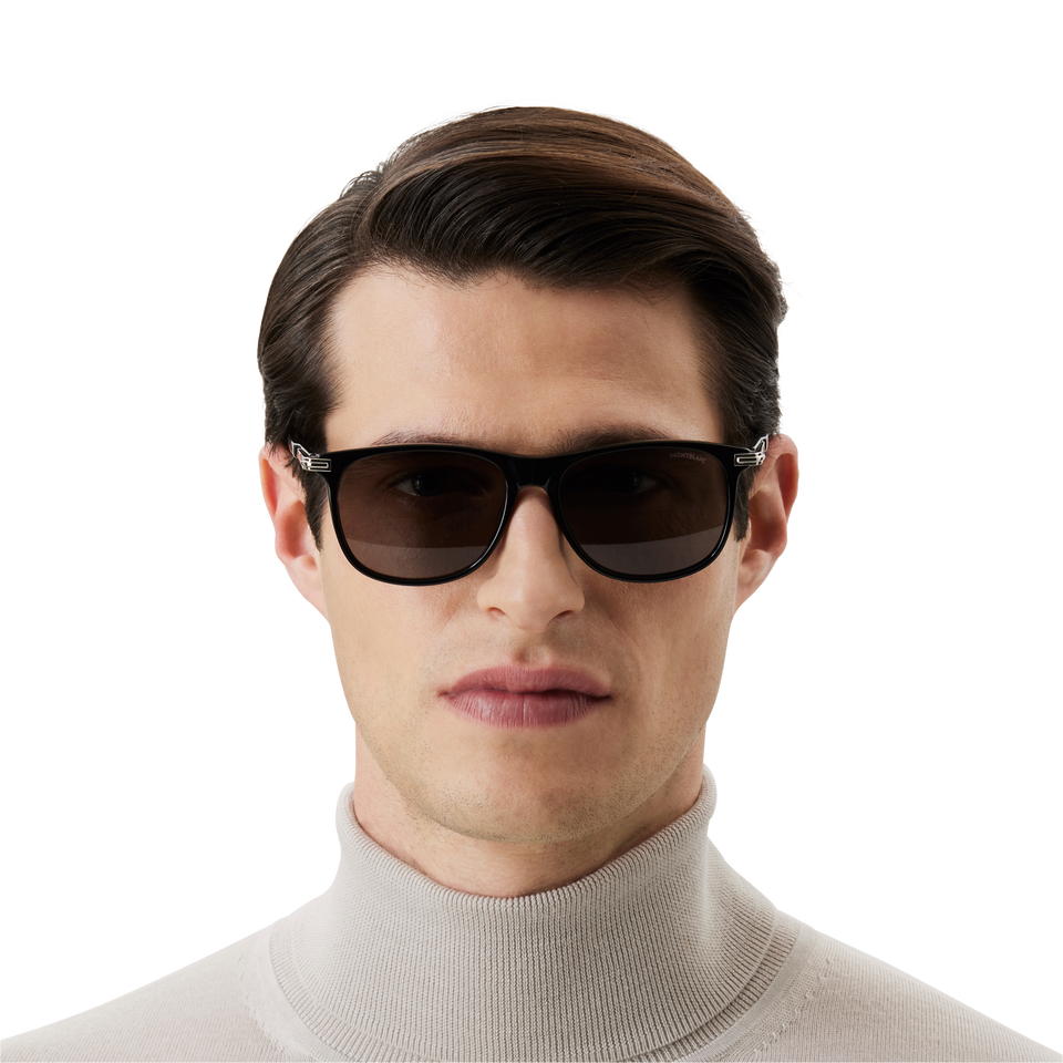 Rectangular Sunglasses with Black-Colored Acetate Frame - 3