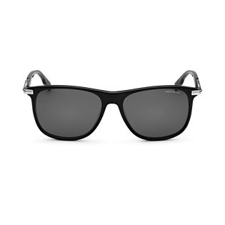 Rectangular Sunglasses with Black-Colored Acetate Frame