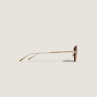 Oval Sunglasses with Gold Coloured Metal Frame